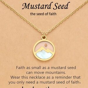 Christian Necklace - With the faith of a mustard seed you can move a mountain.